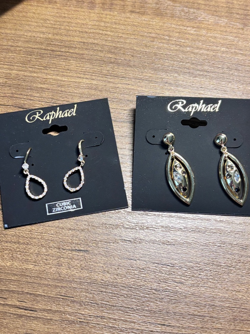 Raphael Gold Crystal Teardrop & Marquise Earring Duo